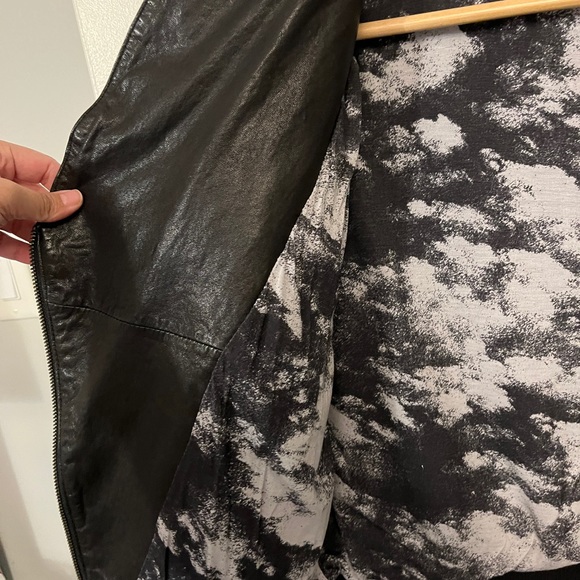 Like-New Stunning Collard Black Leather Jacket, Small - Picture 2 of 5